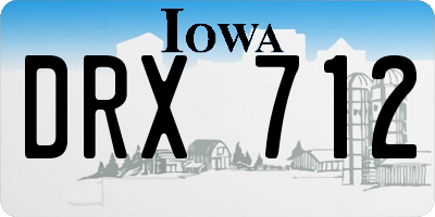 IA license plate DRX712