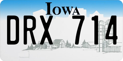 IA license plate DRX714
