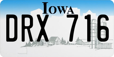 IA license plate DRX716