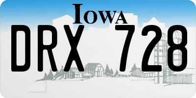 IA license plate DRX728