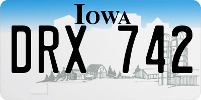 IA license plate DRX742