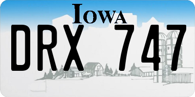 IA license plate DRX747