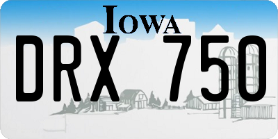 IA license plate DRX750