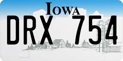 IA license plate DRX754