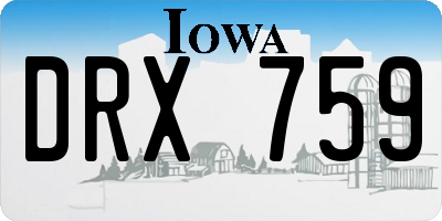 IA license plate DRX759