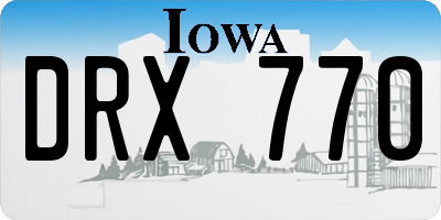 IA license plate DRX770