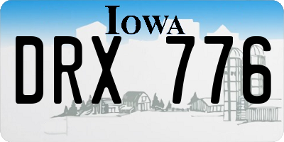 IA license plate DRX776