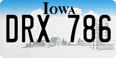 IA license plate DRX786