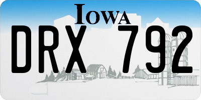 IA license plate DRX792