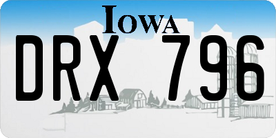 IA license plate DRX796