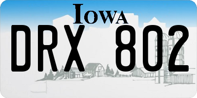 IA license plate DRX802