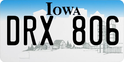 IA license plate DRX806