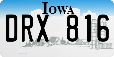 IA license plate DRX816