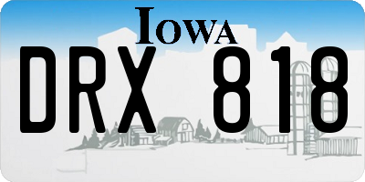 IA license plate DRX818