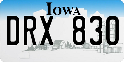 IA license plate DRX830