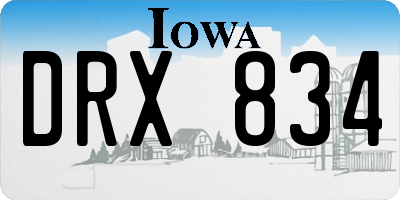 IA license plate DRX834
