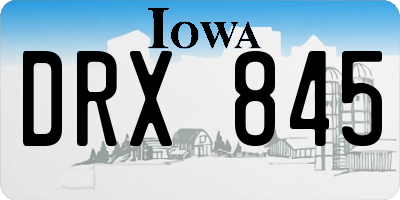 IA license plate DRX845