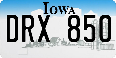 IA license plate DRX850