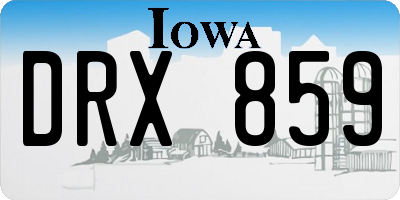 IA license plate DRX859