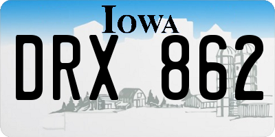 IA license plate DRX862