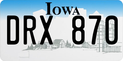 IA license plate DRX870