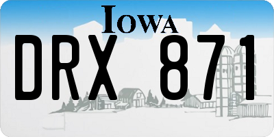 IA license plate DRX871