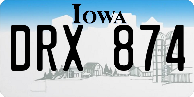 IA license plate DRX874