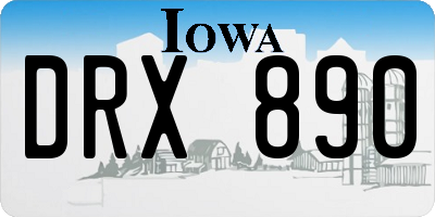 IA license plate DRX890