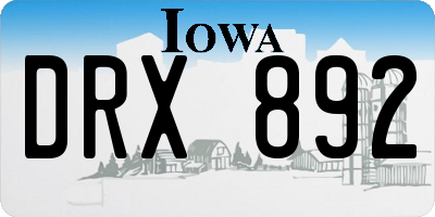 IA license plate DRX892