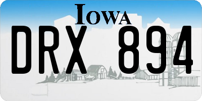 IA license plate DRX894