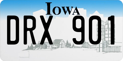 IA license plate DRX901