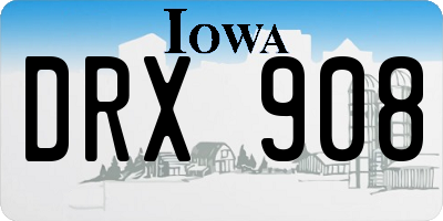 IA license plate DRX908