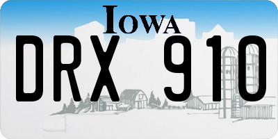IA license plate DRX910