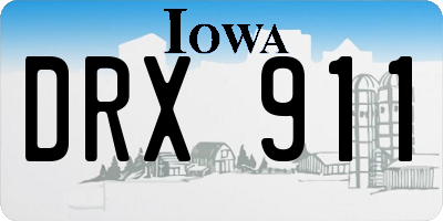 IA license plate DRX911