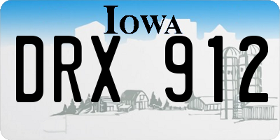 IA license plate DRX912