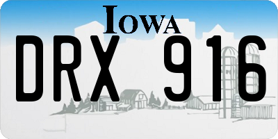 IA license plate DRX916