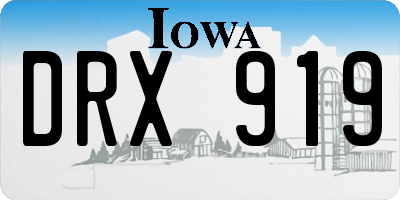 IA license plate DRX919