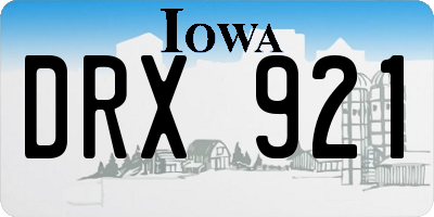 IA license plate DRX921