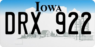 IA license plate DRX922