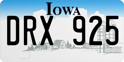 IA license plate DRX925