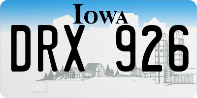 IA license plate DRX926