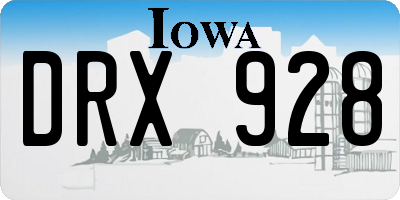 IA license plate DRX928