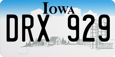 IA license plate DRX929