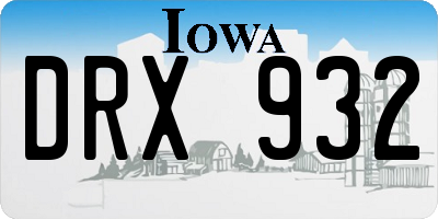 IA license plate DRX932