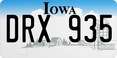 IA license plate DRX935