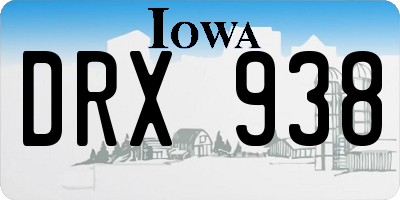 IA license plate DRX938