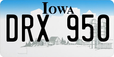 IA license plate DRX950