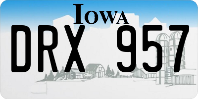 IA license plate DRX957