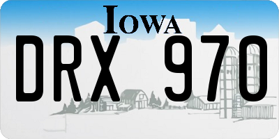 IA license plate DRX970