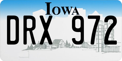IA license plate DRX972